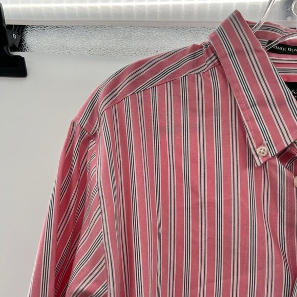 Eddie Bauer Men's Relaxed Fit Button Up Shirt Pink/Multi Striped Large Tall - Picture 5 of 9